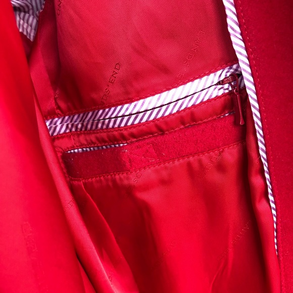 Lands' End red wool pea coat size 6 - Picture 9 of 11